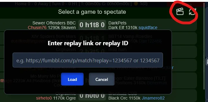Replay button example